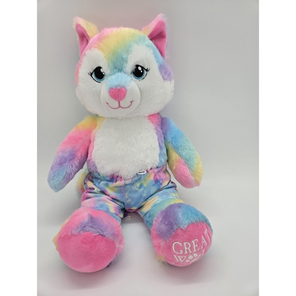 BABW / Build a Bear Workshop Great Wolf Lodge Rainbow WOLF 16" with shorts plush